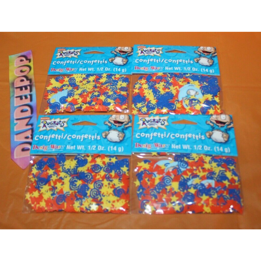 DesignWare Rugrats Viacom 4 Packs Of Confetti 1/2 Ounce Package Vintage 2000